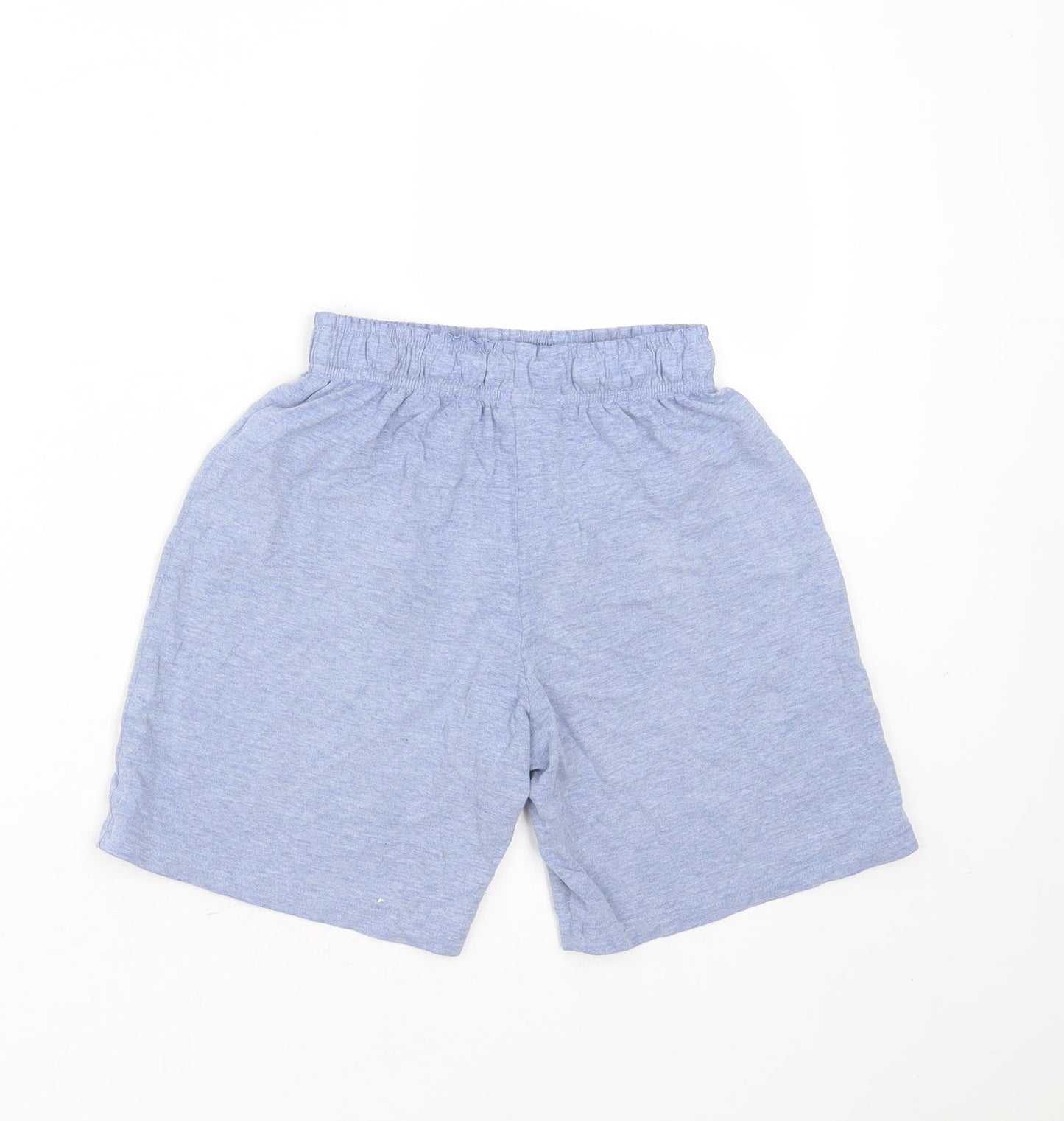 Marks and Spencer Girls Blue Solid Cotton  Sleep Shorts Size 8-9 Years