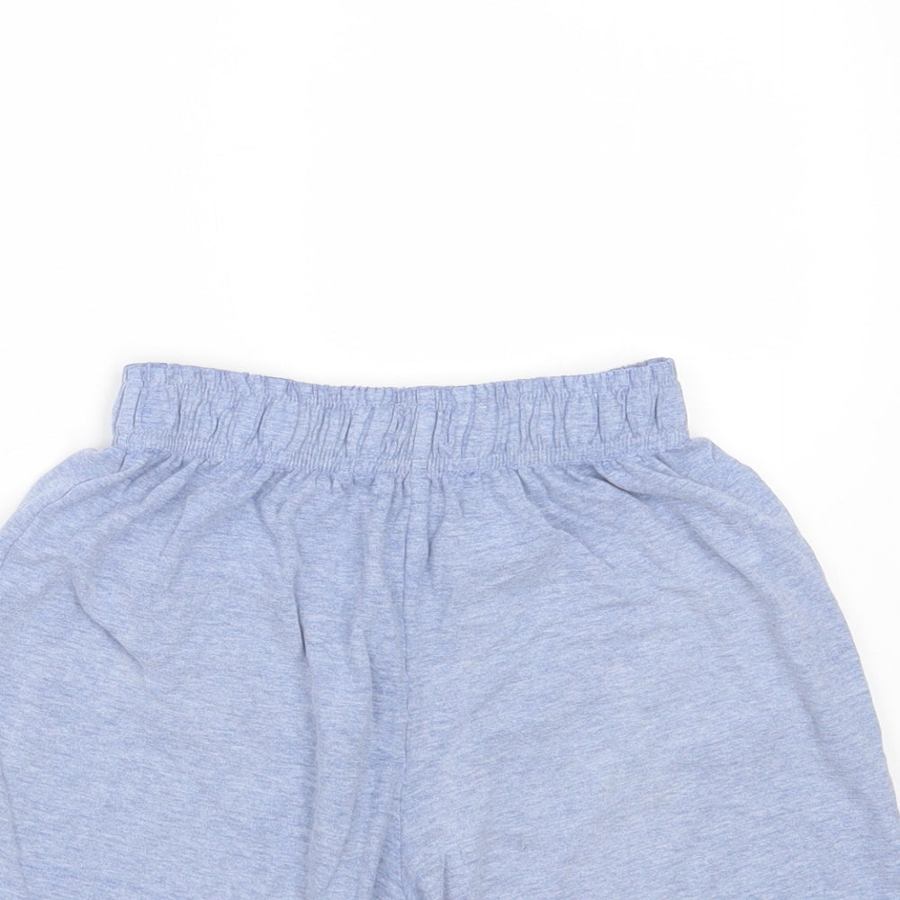 Marks and Spencer Girls Blue Solid Cotton  Sleep Shorts Size 8-9 Years