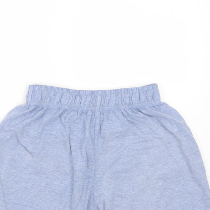 Marks and Spencer Girls Blue Solid Cotton  Sleep Shorts Size 8-9 Years