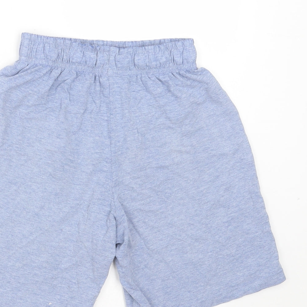 Marks and Spencer Girls Blue Solid Cotton  Sleep Shorts Size 8-9 Years