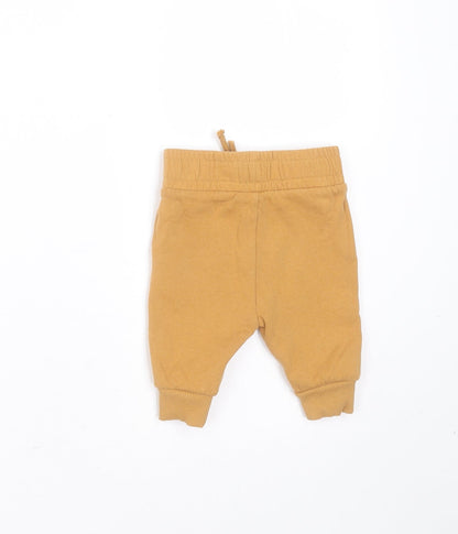 Nutmeg Baby Beige  Cotton Jogger Trousers Size 0-3 Months