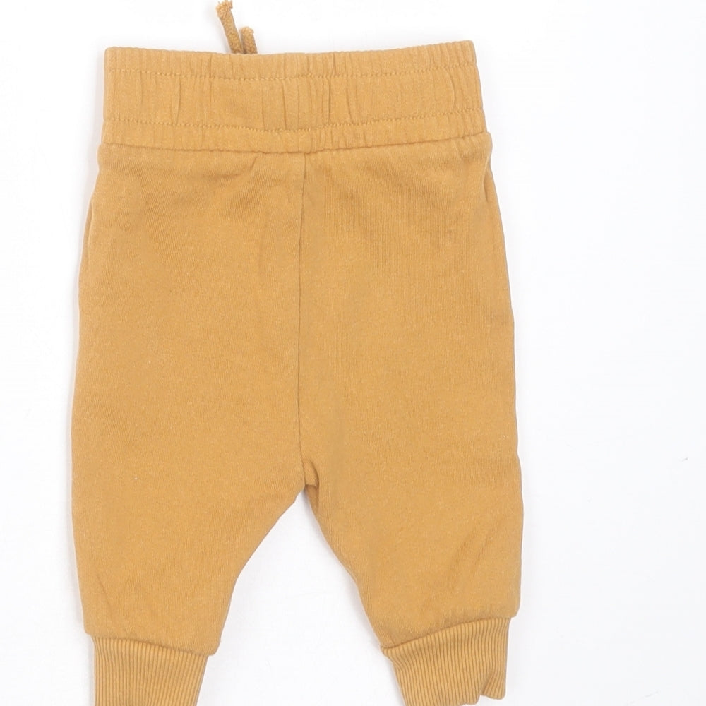 Nutmeg Baby Beige  Cotton Jogger Trousers Size 0-3 Months
