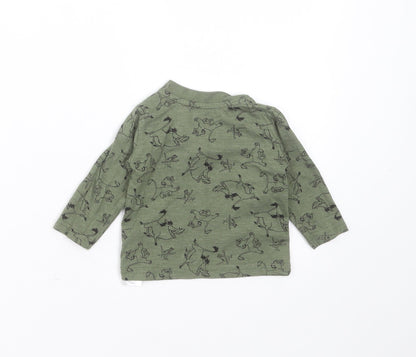Primark Baby Green  Cotton Basic T-Shirt Size 0-3 Months Round Neck  - lion king