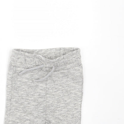 Nutmeg Baby Grey  Cotton Jogger Trousers Size 0-3 Months  Drawstring