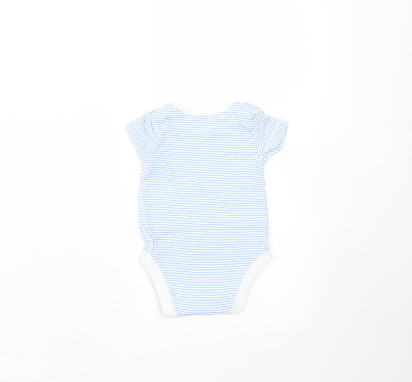 Nutmeg Baby Blue Striped Cotton Babygrow One-Piece Size Newborn