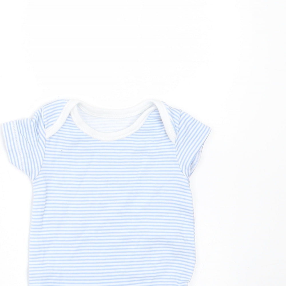 Nutmeg Baby Blue Striped Cotton Babygrow One-Piece Size Newborn