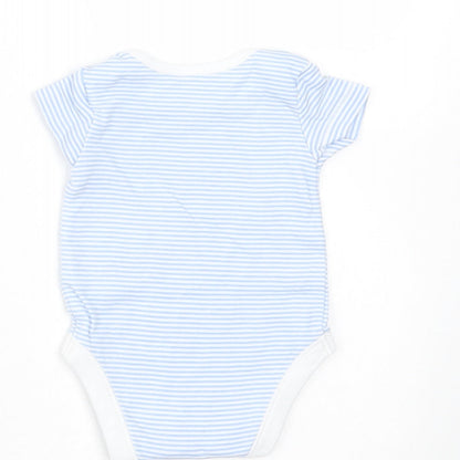 Nutmeg Baby Blue Striped Cotton Babygrow One-Piece Size Newborn