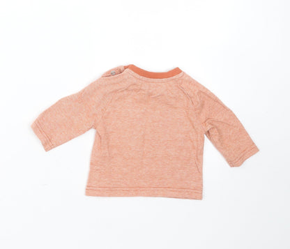 Nutmeg Baby Orange Striped Camel Basic T-Shirt Size 0-3 Months Round Neck  - mummy's little cub