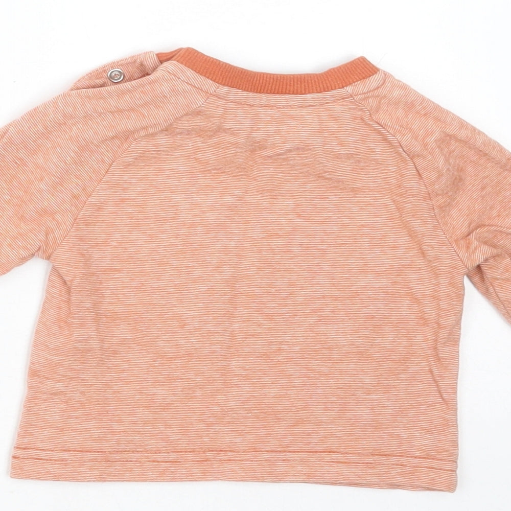 Nutmeg Baby Orange Striped Camel Basic T-Shirt Size 0-3 Months Round Neck  - mummy's little cub