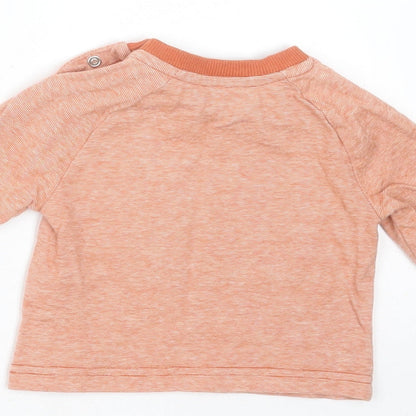 Nutmeg Baby Orange Striped Camel Basic T-Shirt Size 0-3 Months Round Neck  - mummy's little cub