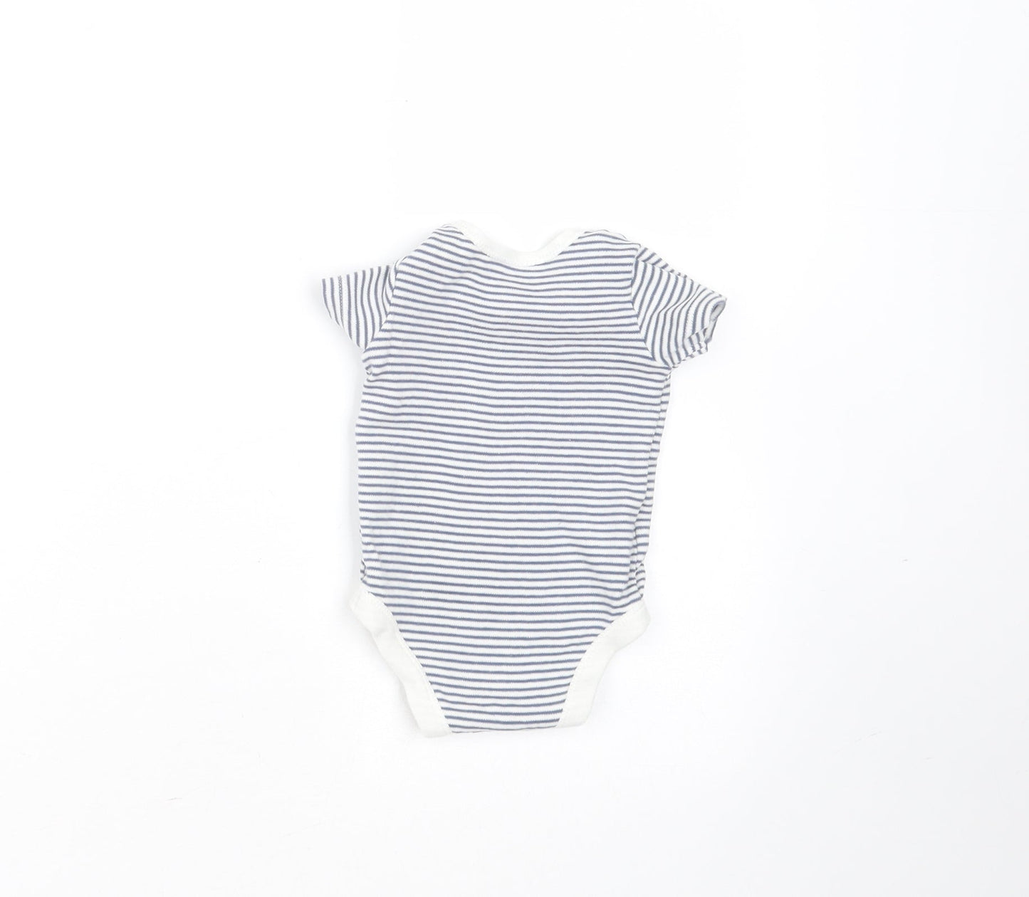 TU Baby Blue Striped Cotton Babygrow One-Piece Size Newborn
