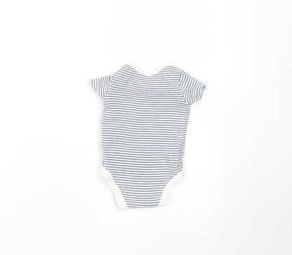 TU Baby Blue Striped Cotton Babygrow One-Piece Size Newborn