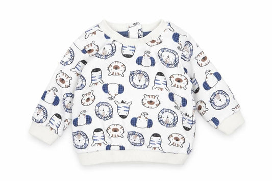 Matalan Baby White  Polyester Pullover Jumper Size 0-3 Months   - animals