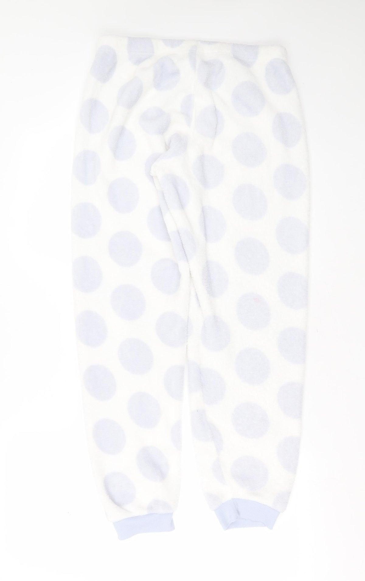 Back view of Primark women’s white polka dot polyester pyjama pants, size M