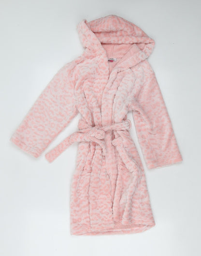 SLEEP BOUTIQUE Girls Pink Geometric Polyester Top Robe Size 5-6 Years  Tie