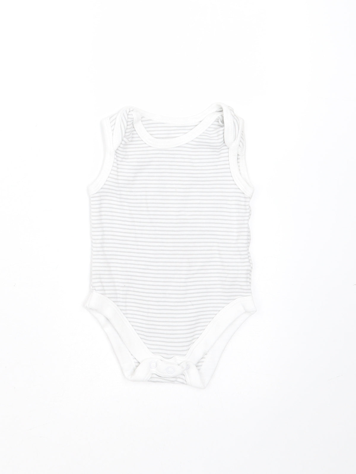 TU Baby White Striped Cotton Babygrow One-Piece Size 0-3 Months