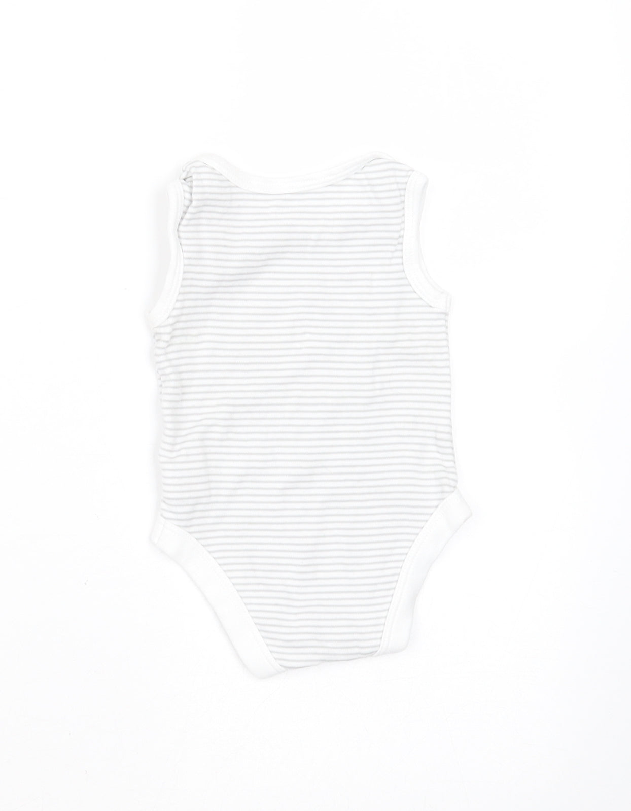 TU Baby White Striped Cotton Babygrow One-Piece Size 0-3 Months
