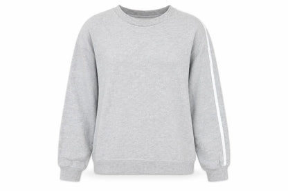 Front view of ASOS women’s grey cotton pullover sweatshirt, size UK 8
