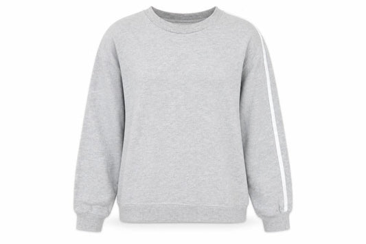 Front view of ASOS women’s grey cotton pullover sweatshirt, size UK 8