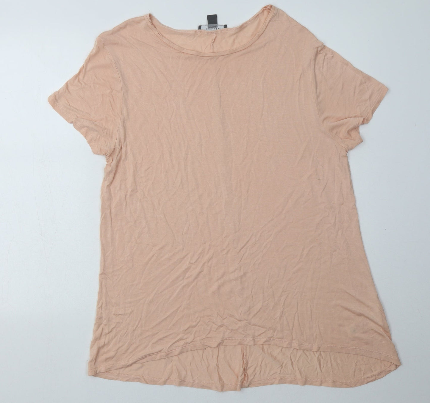 Primark Womens Pink  Viscose Basic T-Shirt Size M Crew Neck