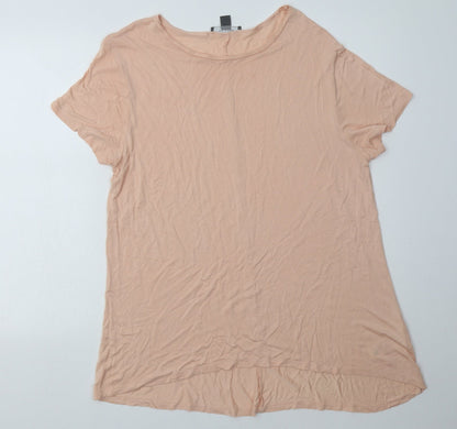 Primark Womens Pink  Viscose Basic T-Shirt Size M Crew Neck