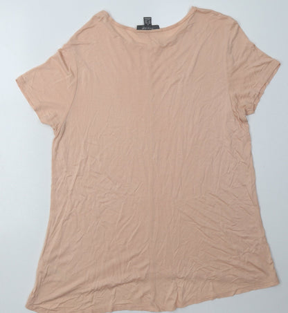 Primark Womens Pink  Viscose Basic T-Shirt Size M Crew Neck