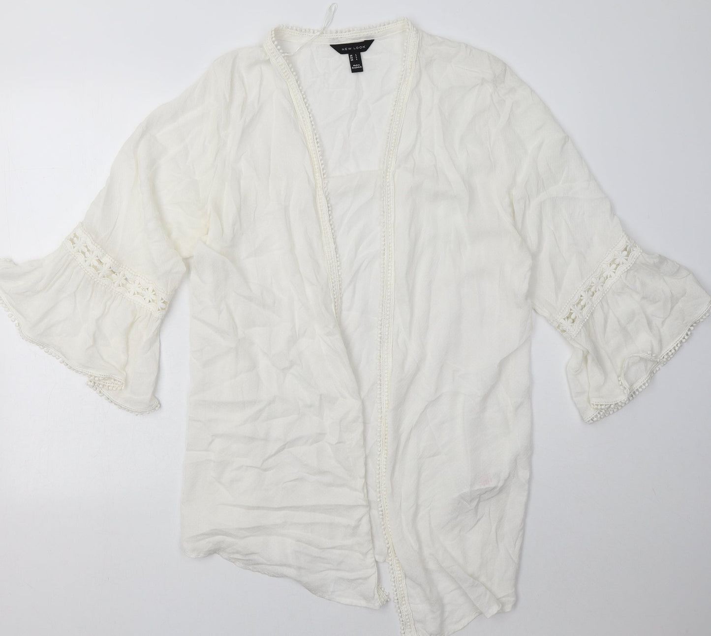 Womens UK Size L New Look White Cardigan Jumper