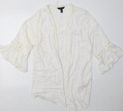 Womens UK Size L New Look White Cardigan Jumper