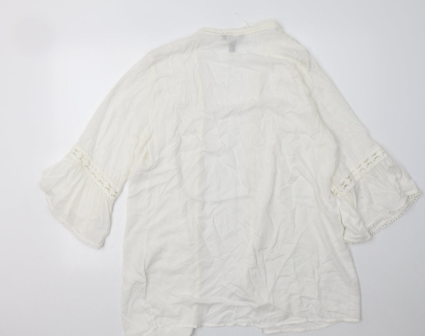 Womens UK Size L New Look White Cardigan Jumper