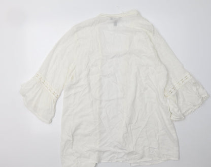 Womens UK Size L New Look White Cardigan Jumper