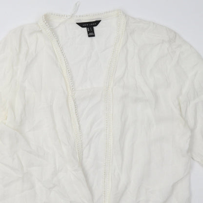 Womens UK Size L New Look White Cardigan Jumper