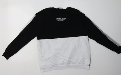 Additional front view of Select women’s black plaid cotton pullover sweatshirt, size M, pullover - athletic edition