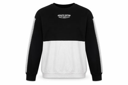 Front view of Select women’s black plaid cotton pullover sweatshirt, size M, pullover - athletic edition