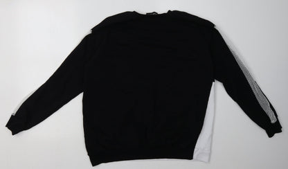 Back view of Select women’s black plaid cotton pullover sweatshirt, size M, pullover - athletic edition