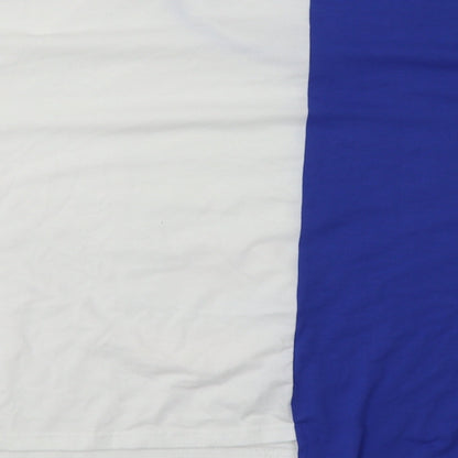 SheIn Womens Blue Geometric Cotton Basic T-Shirt Size XL Crew Neck - life