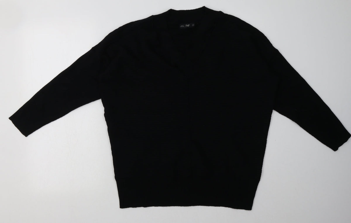 Additional front view of F&F women’s black polyester pullover sweatshirt, size UK 18, pullover
