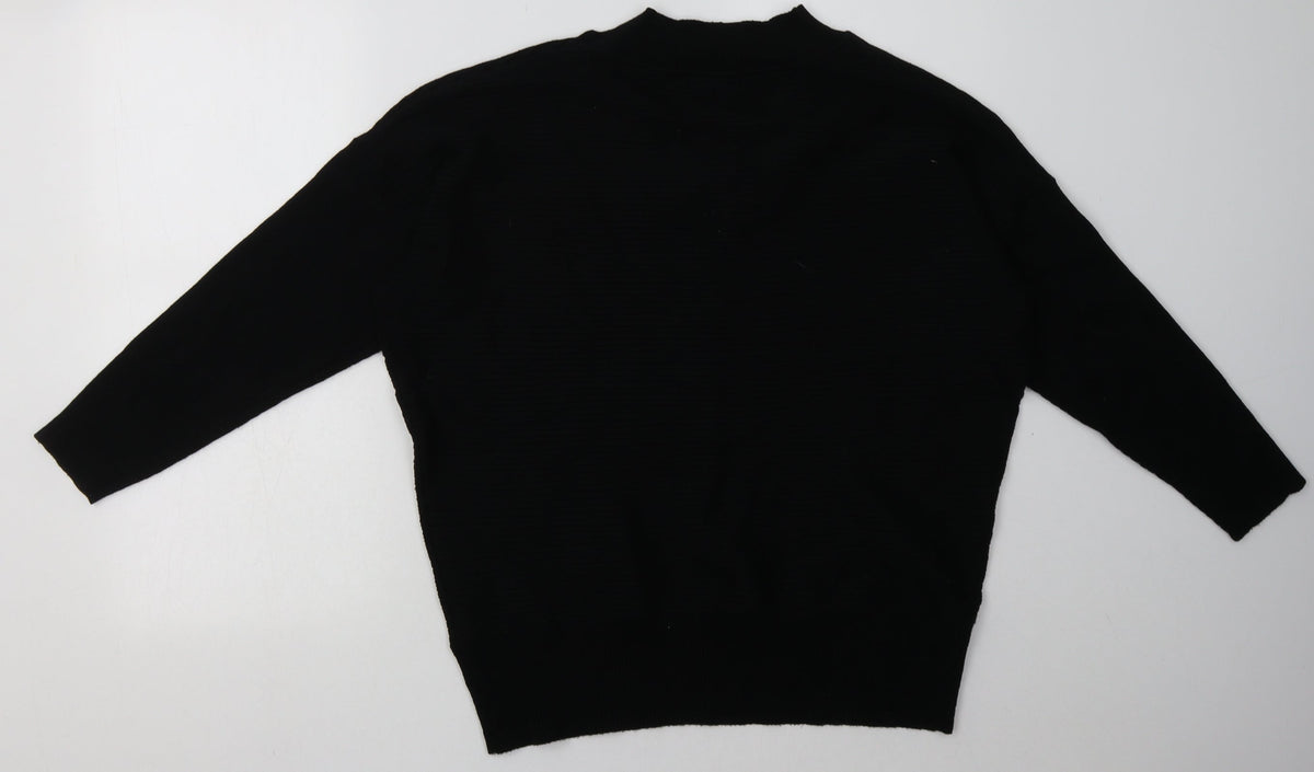 Back view of F&F women’s black polyester pullover sweatshirt, size UK 18, pullover