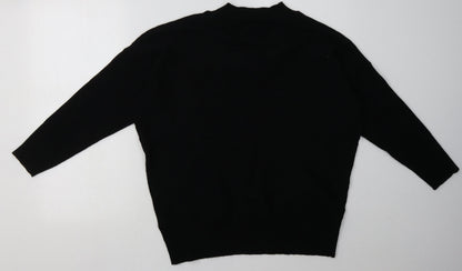 Back view of F&F women’s black polyester pullover sweatshirt, size UK 18, pullover