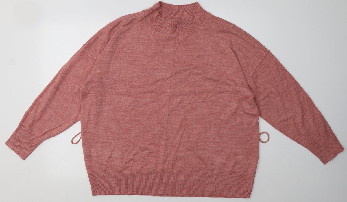 Additional front view of Debenhams women’s pink acrylic pullover sweatshirt, size UK 18, pullover