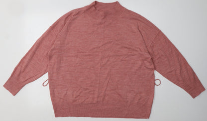 Additional front view of Debenhams women’s pink acrylic pullover sweatshirt, size UK 18, pullover