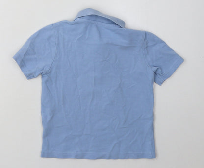Matalan Boys Blue  Cotton Pullover Button-Up Size 5 Years Collared Button - School Wear