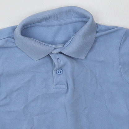 Matalan Boys Blue  Cotton Pullover Button-Up Size 5 Years Collared Button - School Wear