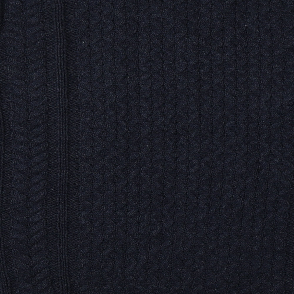 F&F Mens Blue Geometric Acrylic Pullover Sweatshirt Size L