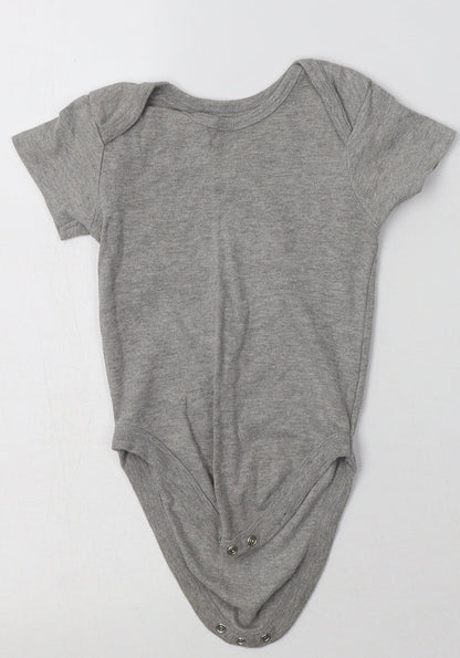 Pure Baby Baby Grey  Cotton Babygrow One-Piece Size 12-18 Months  Buckle