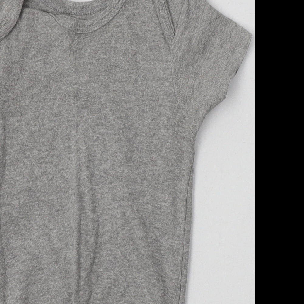 Pure Baby Baby Grey  Cotton Babygrow One-Piece Size 12-18 Months  Buckle