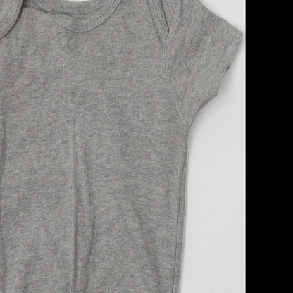 Pure Baby Baby Grey  Cotton Babygrow One-Piece Size 12-18 Months  Buckle