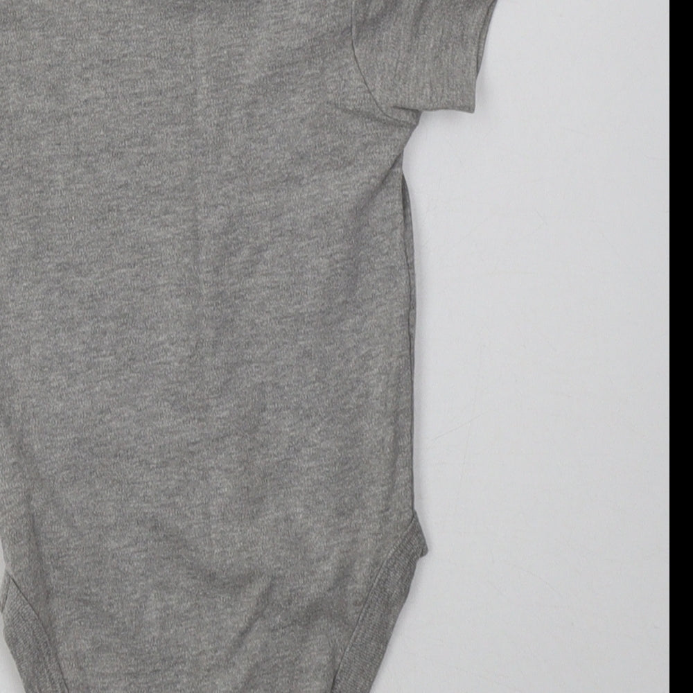 Pure Baby Baby Grey  Cotton Babygrow One-Piece Size 12-18 Months  Buckle