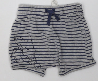 George Baby Grey Striped Cotton Cami Sleep Shorts Size 12-18 Months  Tie