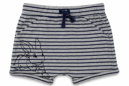 Front view of George Baby Grey Striped Cotton Cami Sleep Shorts, size 12-18, Months Tie