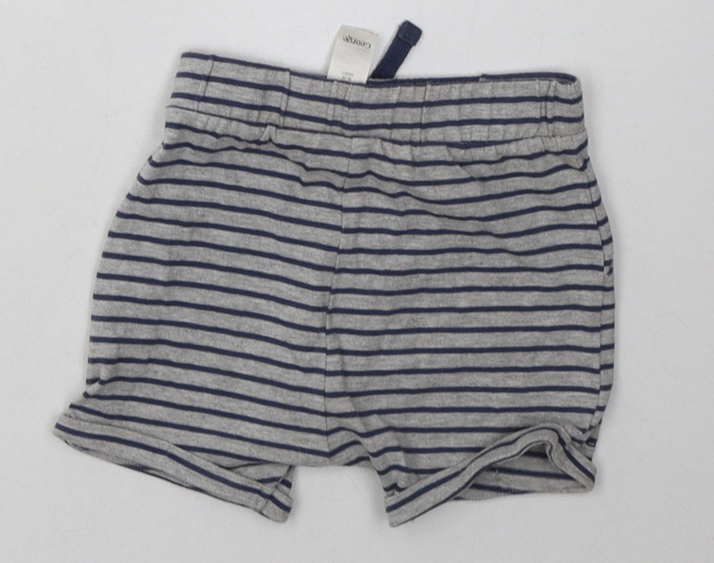 George Baby Grey Striped Cotton Cami Sleep Shorts Size 12-18 Months  Tie